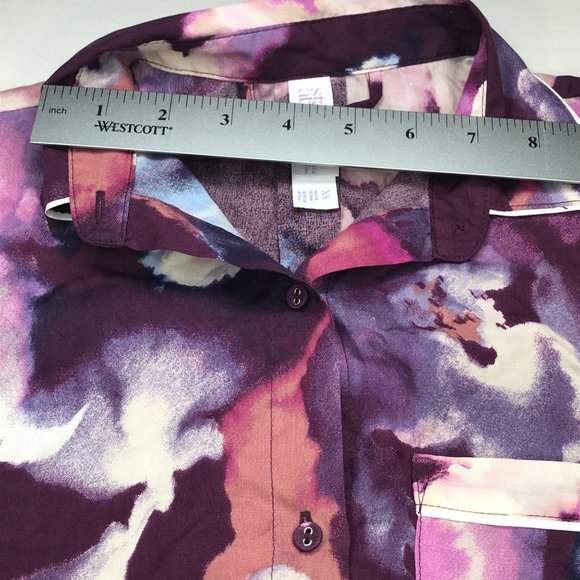 Stars Above Women's Button Sleep Shirt XS Purple New - Picture 9 of 14